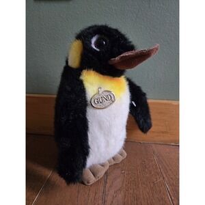 Vintage Gund 1986 Napoleon Penguin #3225 8 in Plush Stuffed Toy with Tags Suede